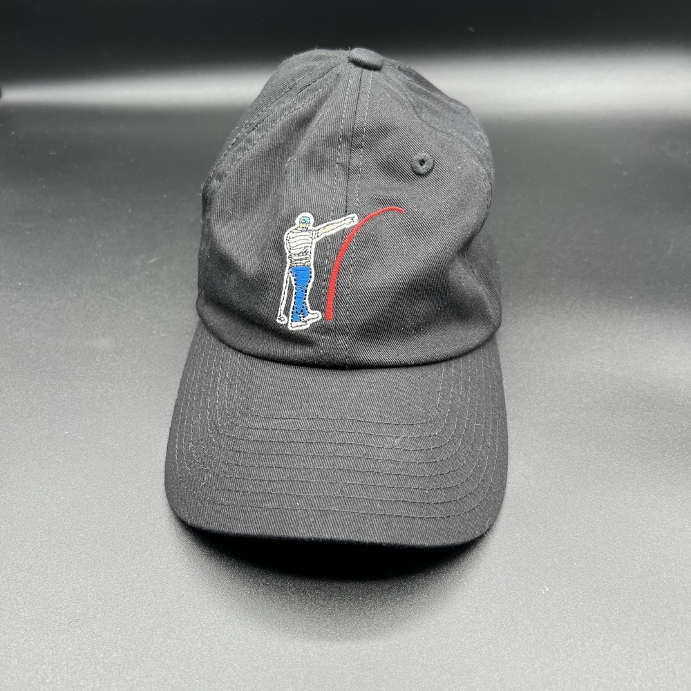 Golf Gods Hat Cap Strap Back Mens One Size Black GOAT Golfer Dad Hat Embroidered